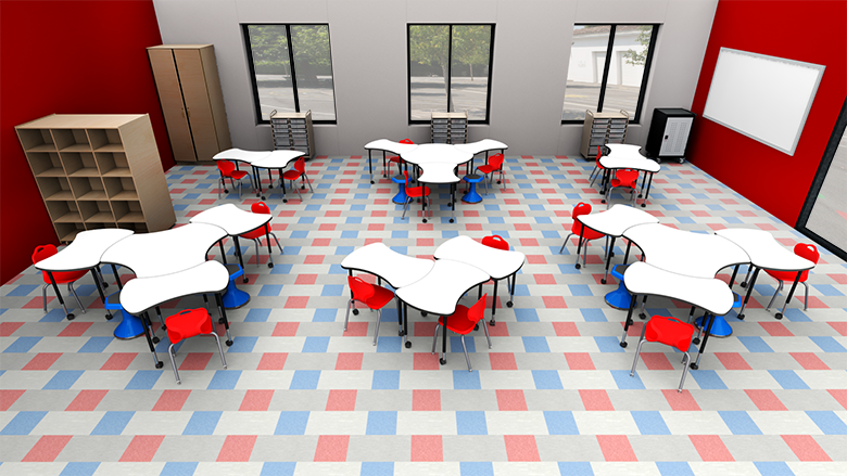 Elementary Flexible Arrangement Classroom - Reconfiguration 1